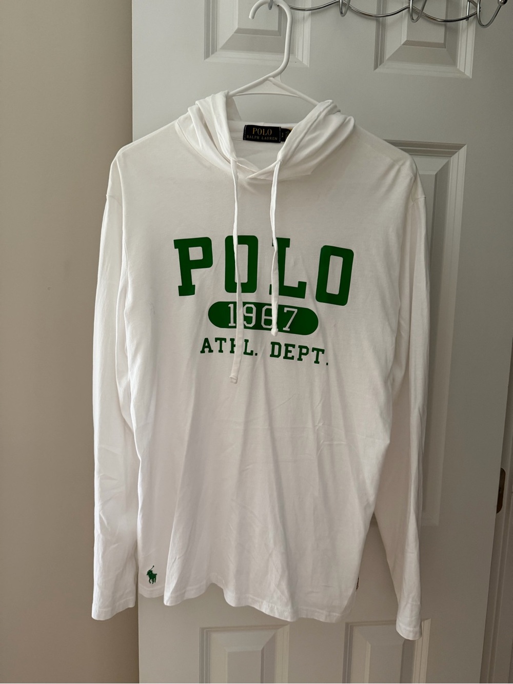 Polo by Ralph Lauren White Cotton Jersey Long Sleeve Hoodie in S